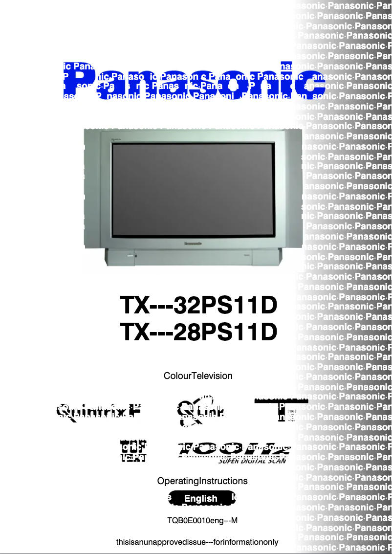 Page 1 de la notice Manuel utilisateur Panasonic TX-32PS11D
