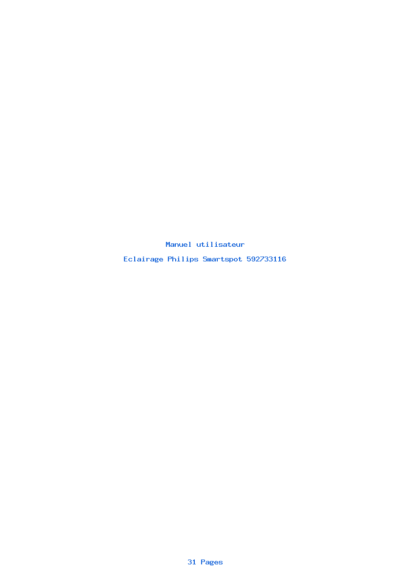 Page 1 de la notice Manuel utilisateur Philips Smartspot 592733116