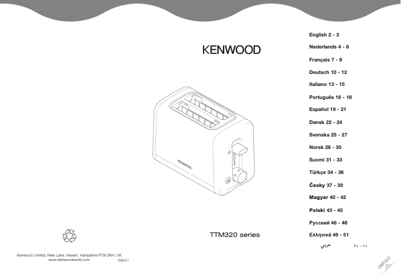 Page 1 de la notice Manuel utilisateur Kenwood TTM325