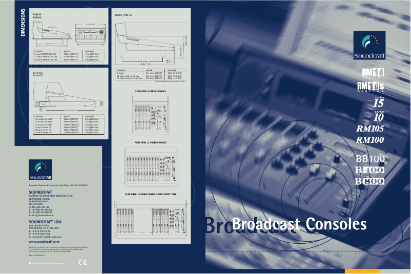 Page 1 de la notice Manuel utilisateur Soundcraft Series 10s