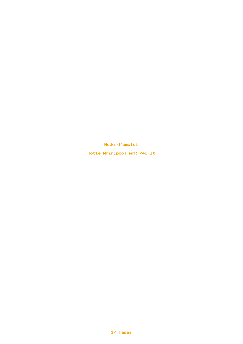 Page 1 de la notice Mode d'emploi Whirlpool AKR 746 IX