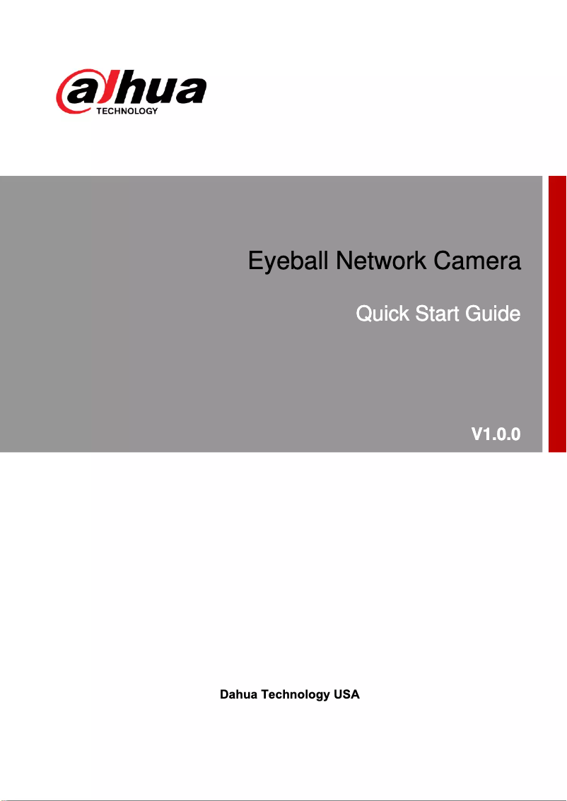 Page 1 de la notice Guide de démarrage rapide Dahua Technology N43BJ62