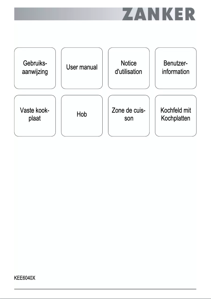 Page 1 de la notice Manuel utilisateur Zanker KEE6040X