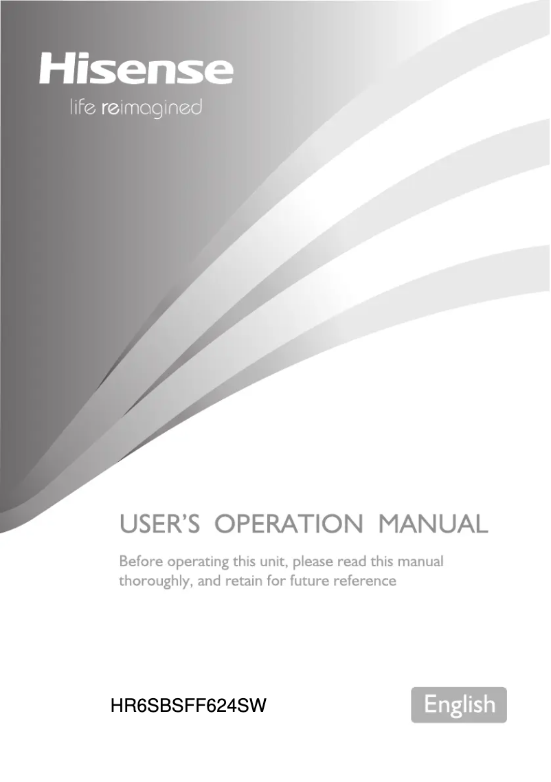 Page 1 de la notice Manuel utilisateur Hisense HR6SBSFF624SW