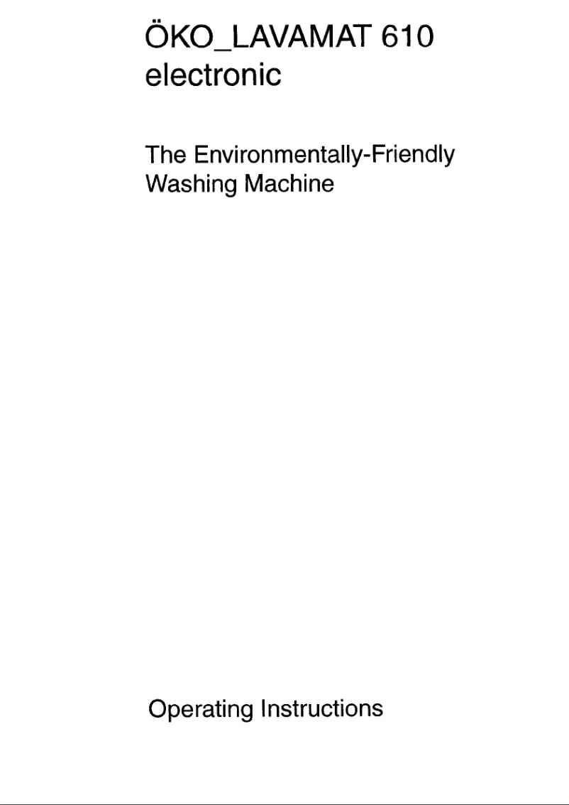 Página 1 del manual Manual de usuario AEG Lavamat 610 Electronic A