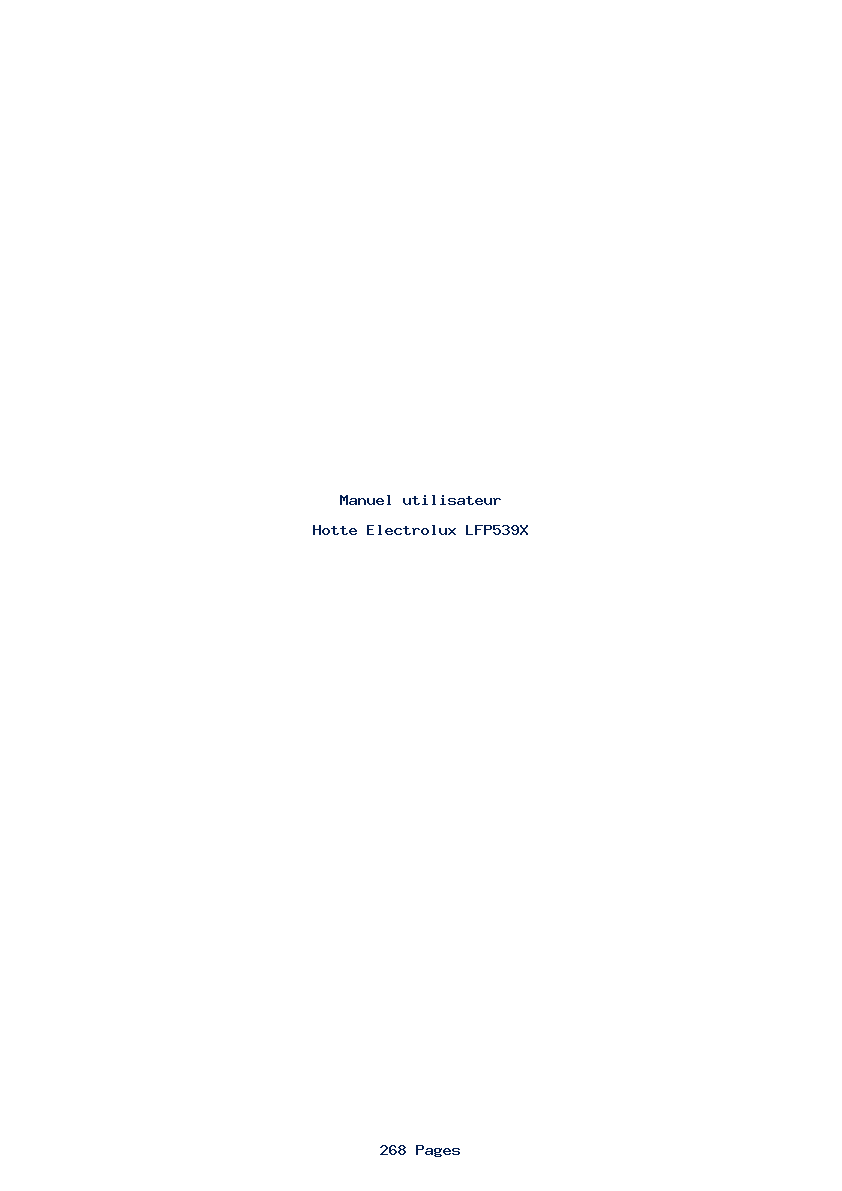 Page 1 de la notice Manuel utilisateur Electrolux LFP539X