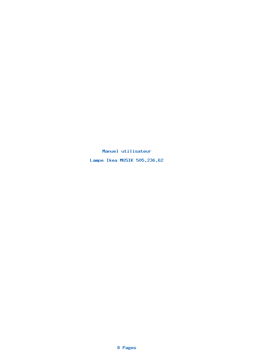 Page 1 de la notice Manuel utilisateur Ikea MUSIK 505.236.62