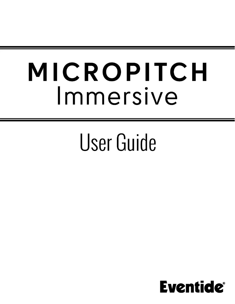 Page 1 of the manual User Manual Eventide MicroPitch
