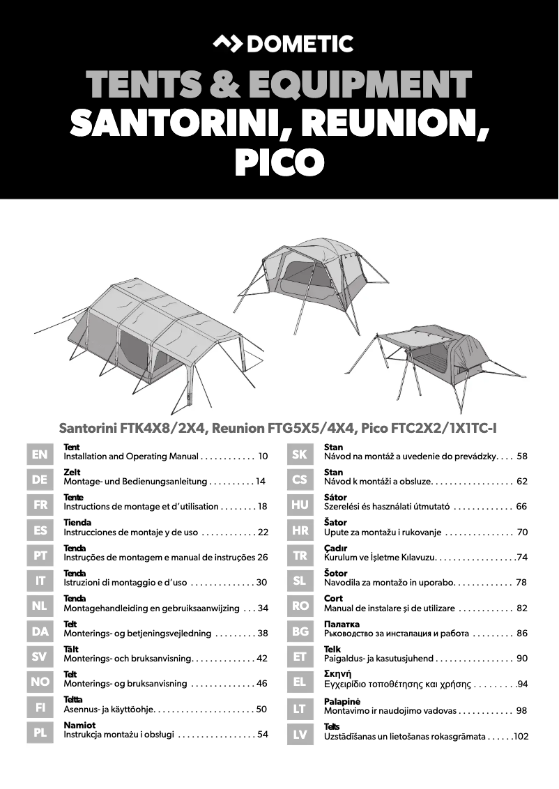 Page 1 de la notice Manuel utilisateur Dometic Reunion FTG 4X4 REDUX