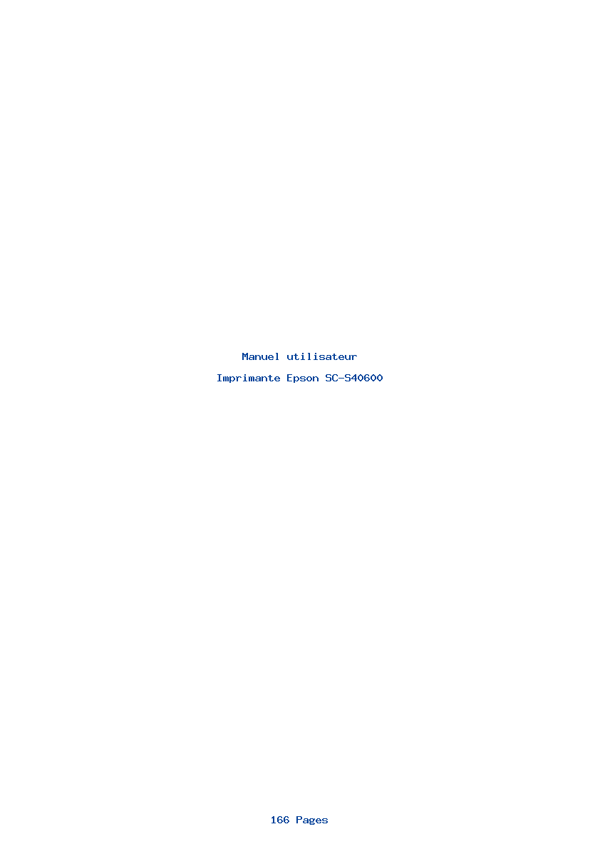 Page 1 de la notice Manuel utilisateur Epson SC-S40600