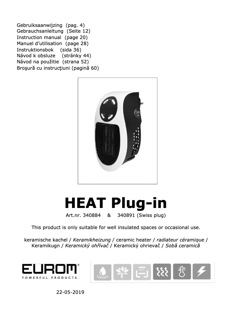 Page 1 of the manual User Manual Eurom Heat Plug-in