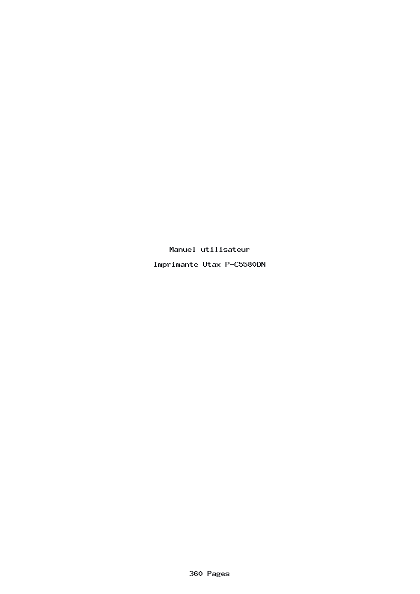 Page 1 de la notice Manuel utilisateur Utax P-C5580DN