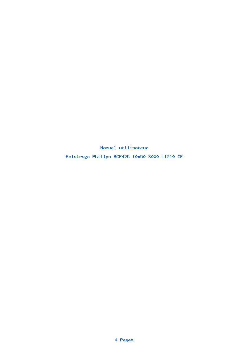 Page 1 de la notice Manuel utilisateur Philips BCP425 10x50 3000 L1210 CE
