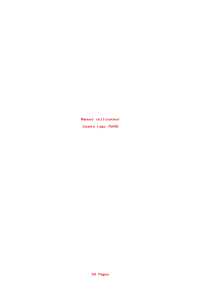 Page 1 de la notice Manuel utilisateur Lego 76086