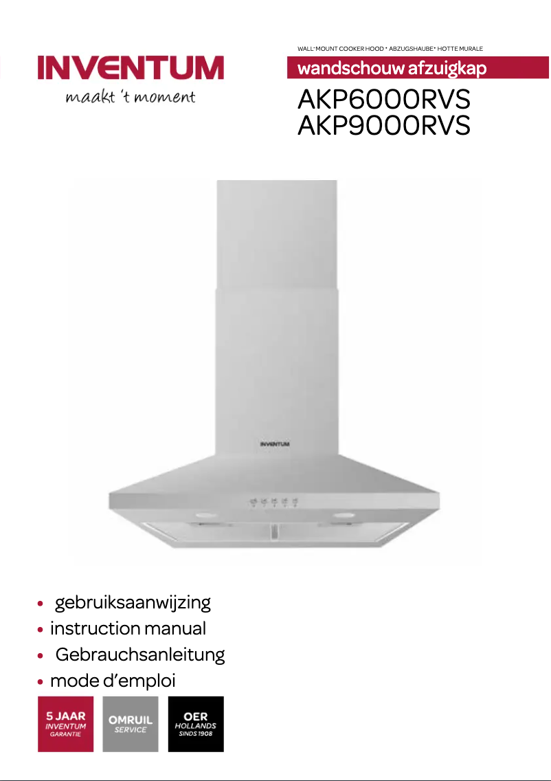 Page 1 de la notice Manuel utilisateur Inventum AKP6000RVS