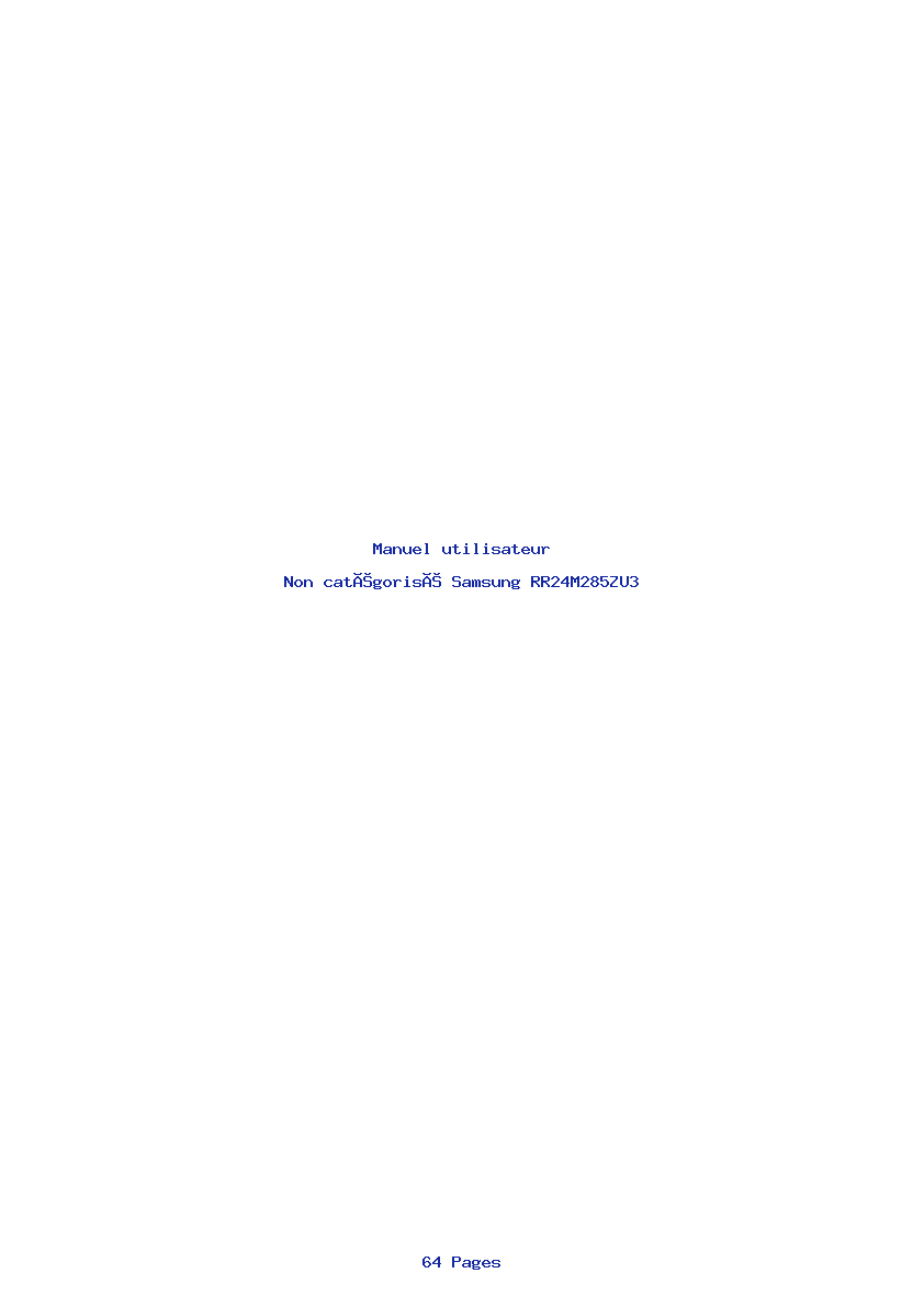 Page 1 de la notice Manuel utilisateur Samsung RR24M285ZU3