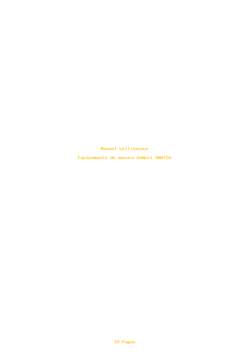 Page 1 de la notice Manuel utilisateur DeWalt DW0150