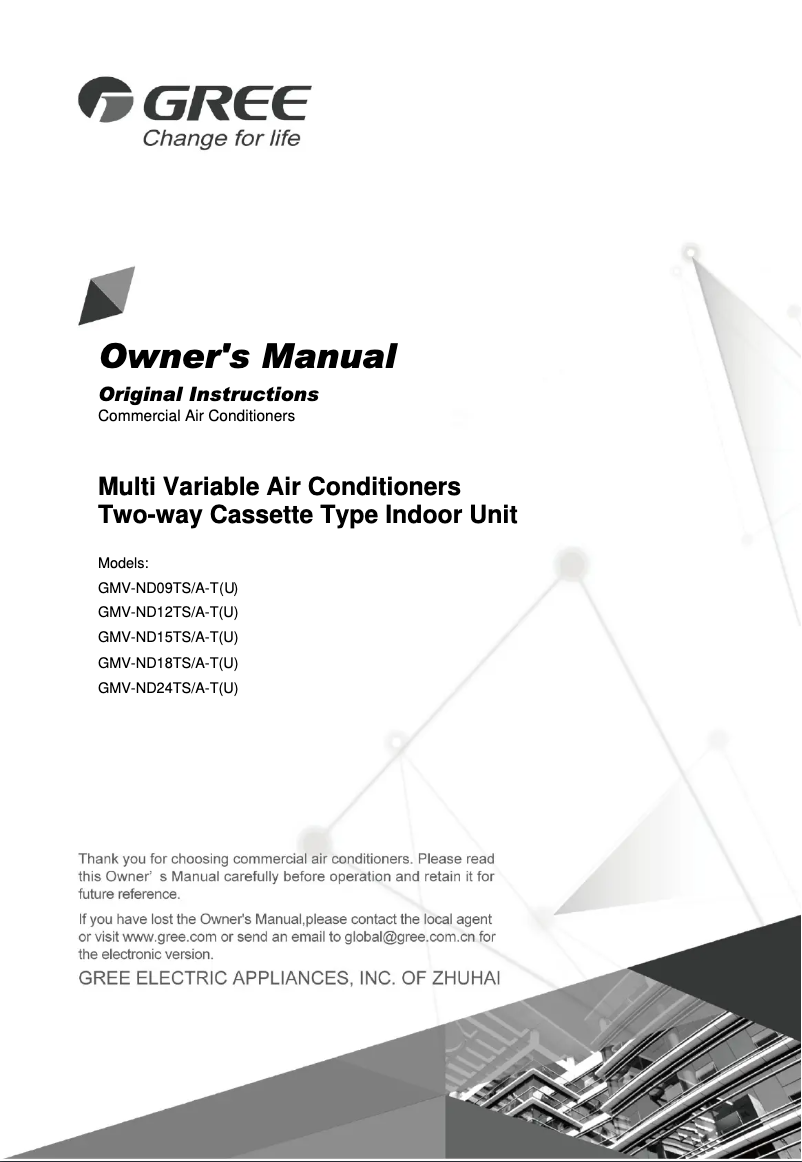 Página 1 del manual Manual de usuario Gree GMV-ND12TS/A-T(U)