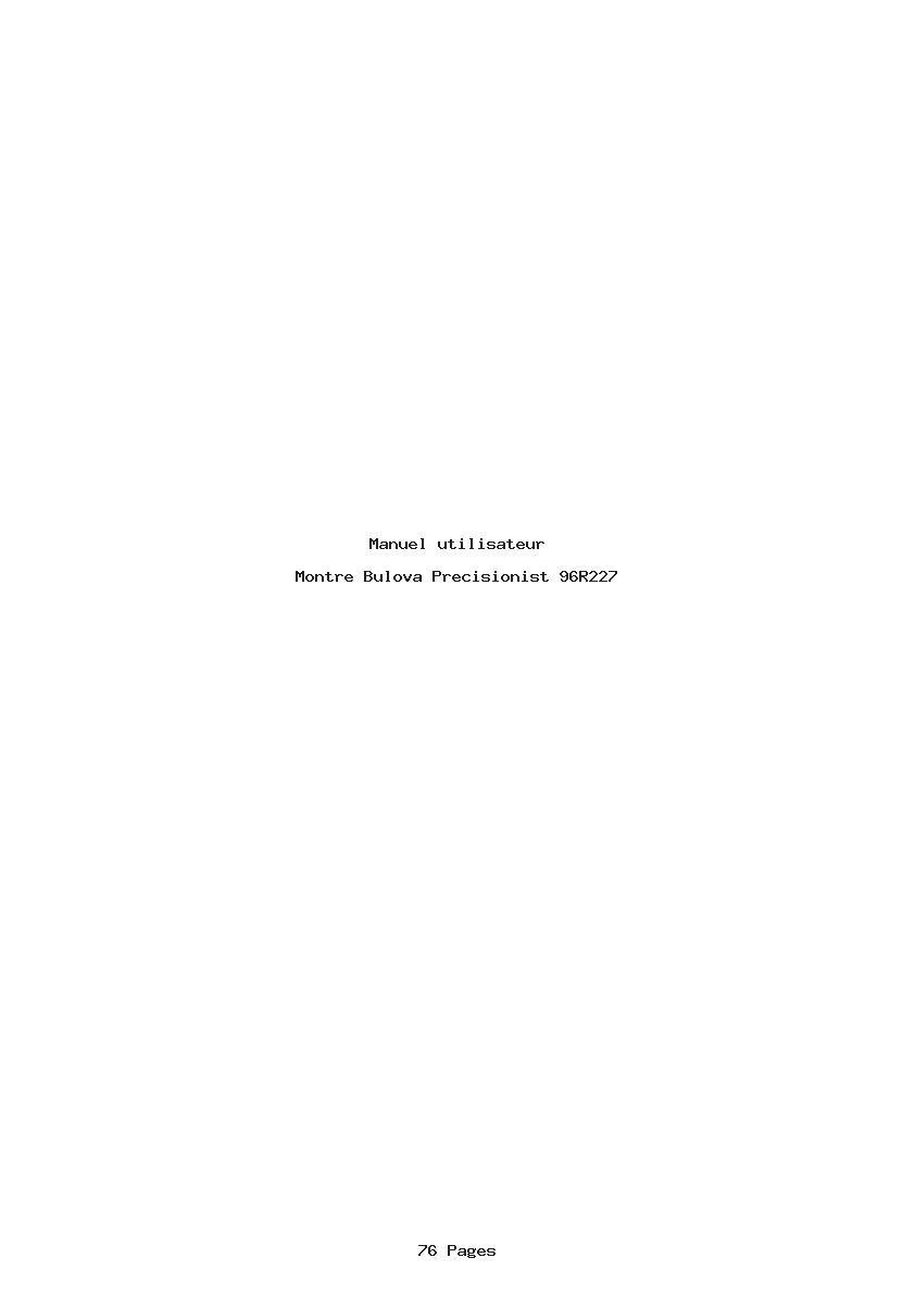 Page 1 de la notice Manuel utilisateur Bulova Precisionist 96R227