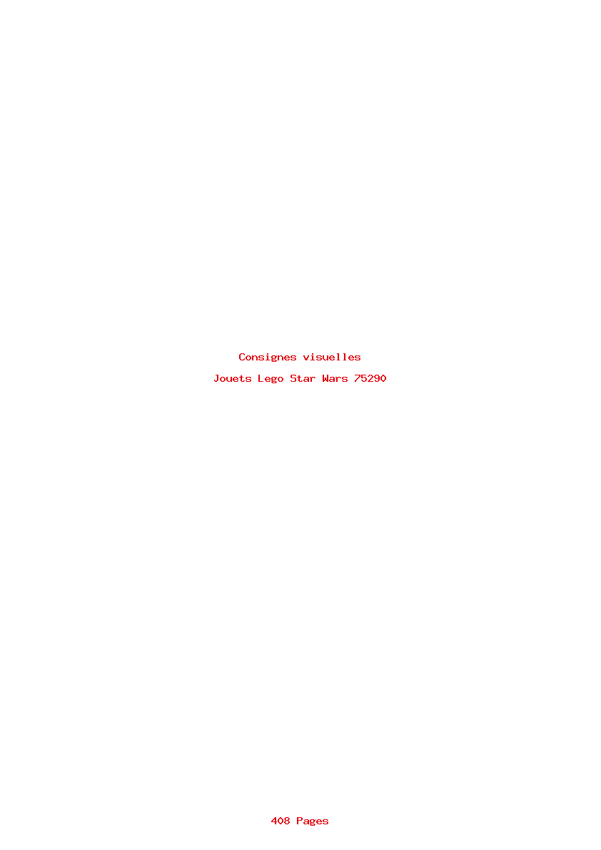 Page 1 de la notice Consignes visuelles Lego Star Wars 75290