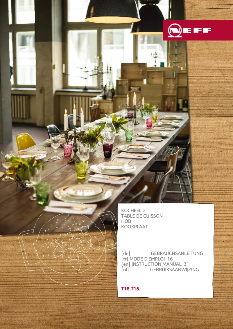 Page 1 de la notice Manuel utilisateur Neff T18PT16X0