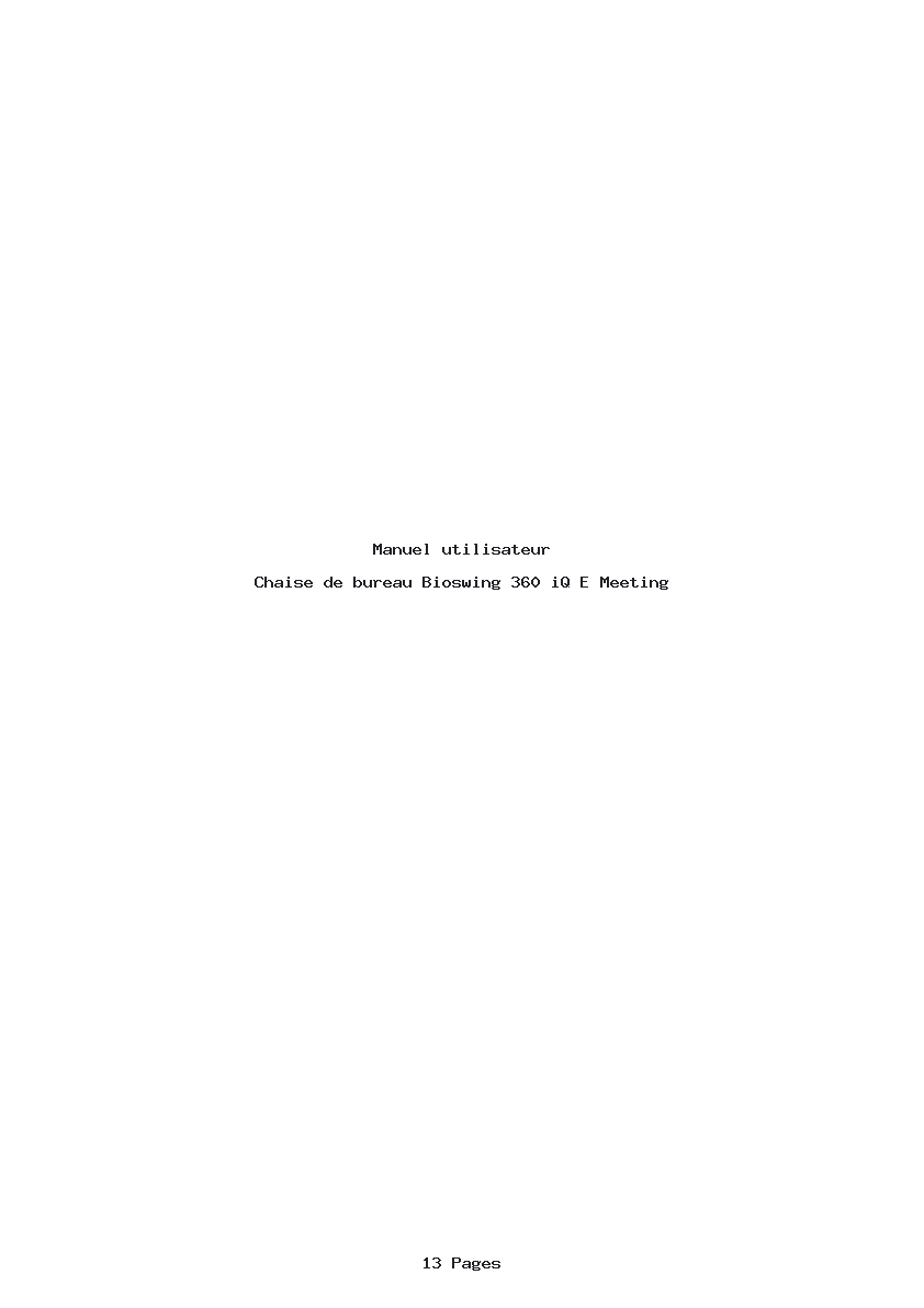 Page 1 de la notice Manuel utilisateur Bioswing 360 iQ E Meeting