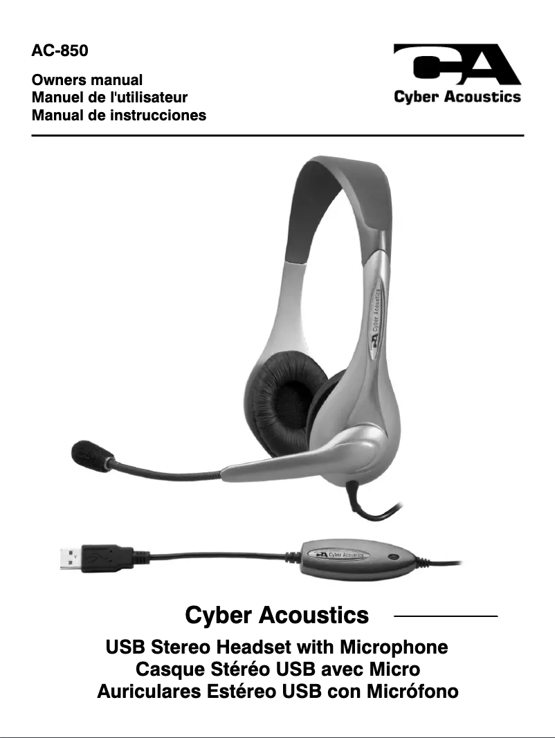 Page 1 de la notice Manuel utilisateur Cyber Acoustics AC-851B