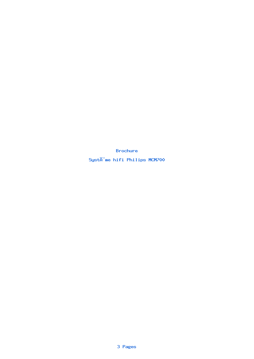 Image de la première page du manuel de l'appareil MCM700