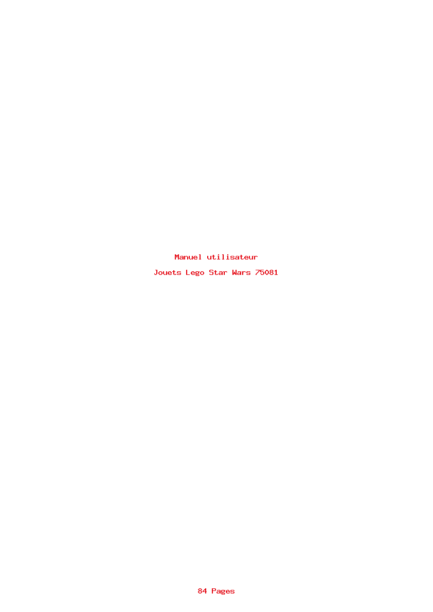 Page 1 de la notice Manuel utilisateur Lego Star Wars 75081