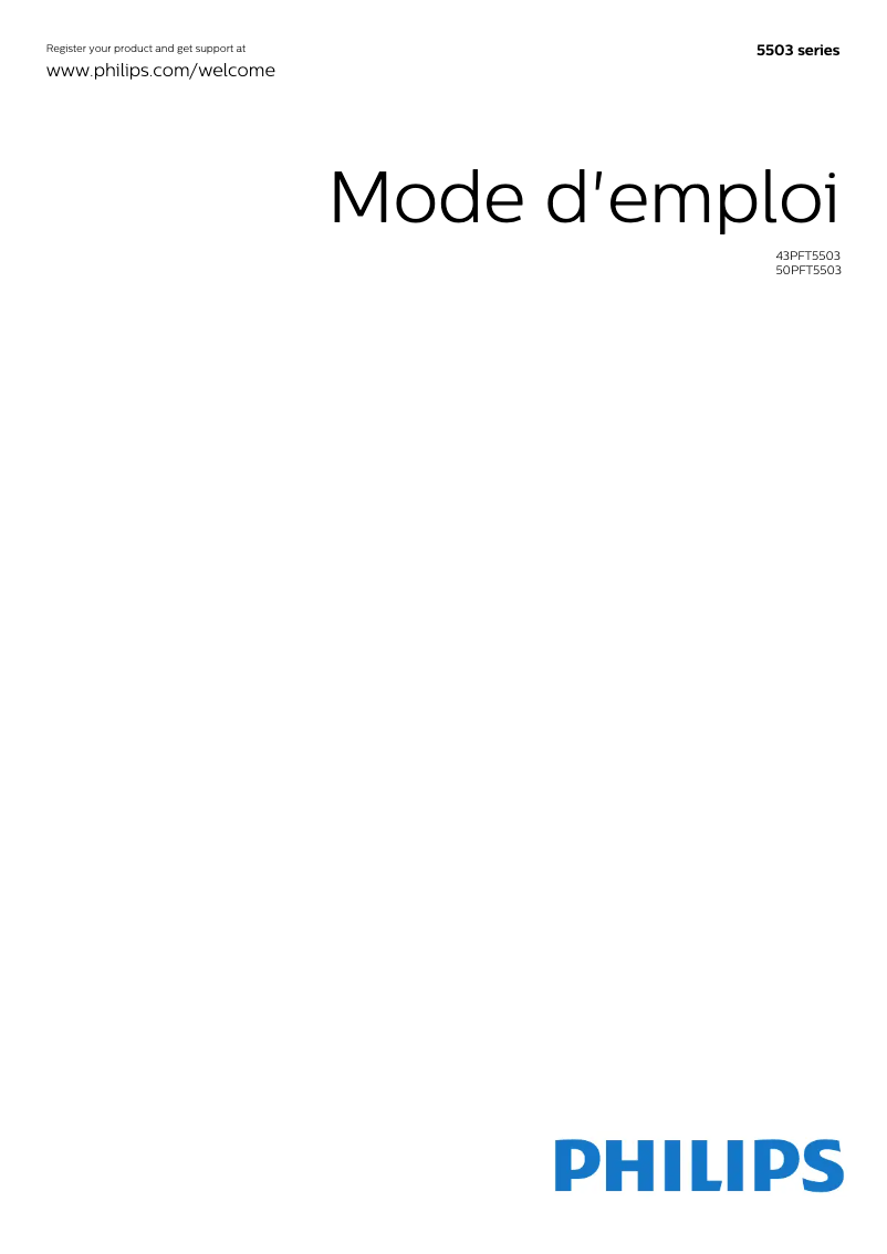 Page n°1 - Manuel utilisateur Philips 5500 series 43PFT5503