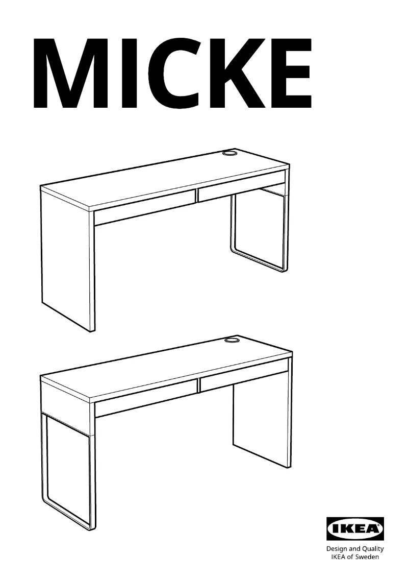 Page 1 de la notice Manuel utilisateur Ikea MICKE 602.447.45