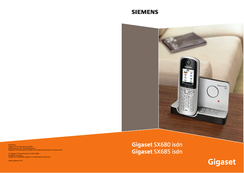 Página nº 1 - Manual de usuario Siemens Gigaset SX680 ISDN