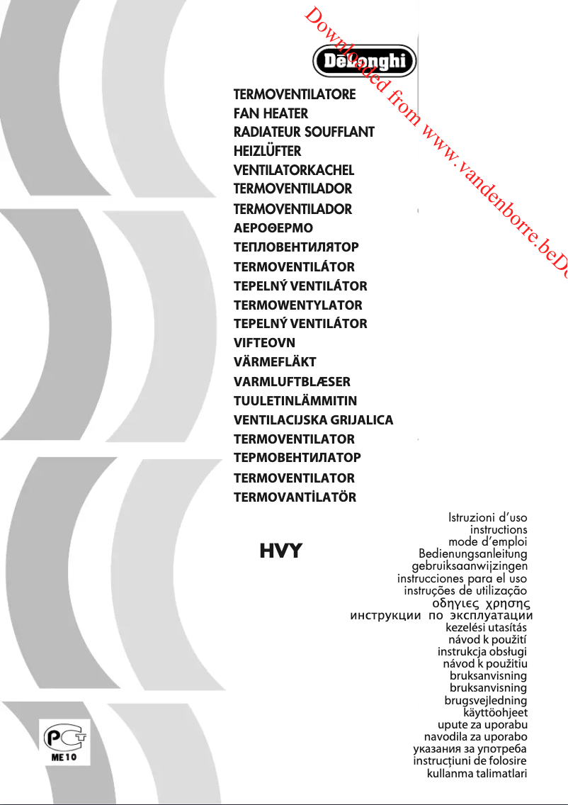 Página 1 del manual Manual de usuario DeLonghi HVY1030