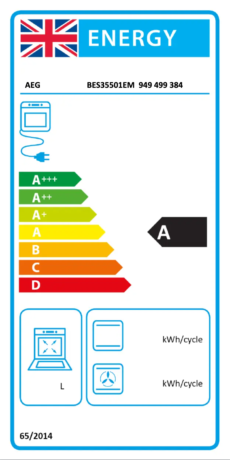 Page 1 de la notice Label énergétique AEG BES35501EM