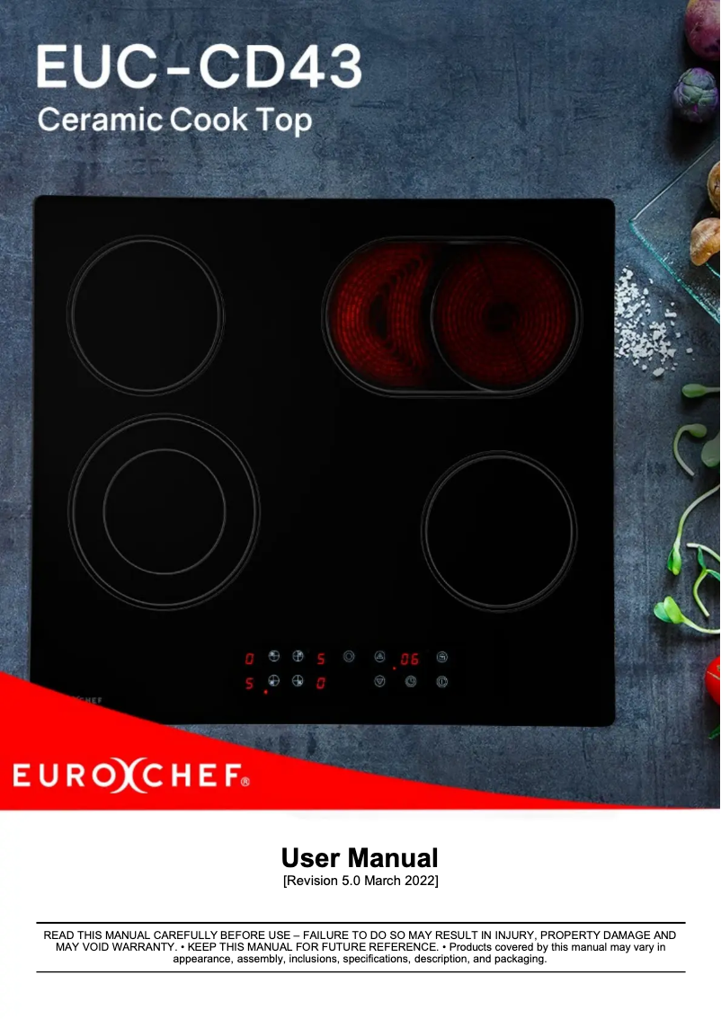 Page 1 de la notice Manuel utilisateur Eurochef EUC-CD43