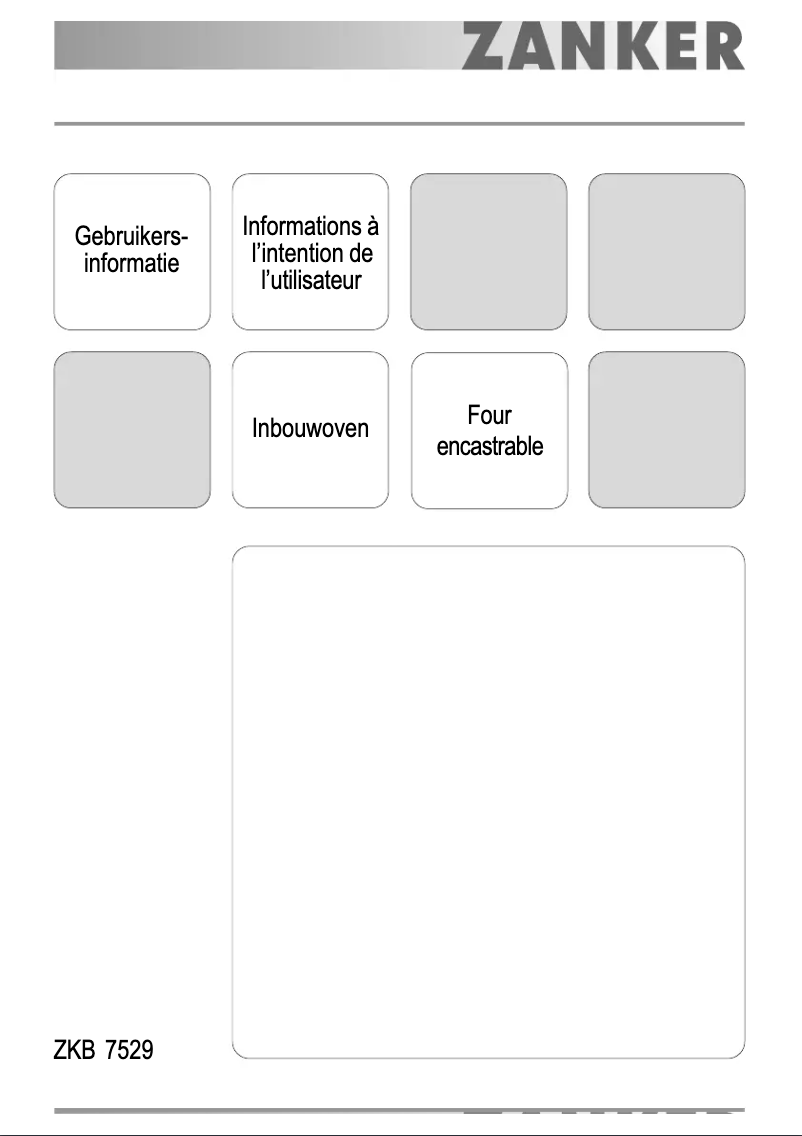 Page 1 de la notice Manuel utilisateur Zanker ZKB 7529