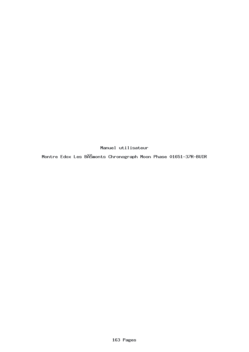 Page 1 de la notice Manuel utilisateur Edox Les Bémonts Chronograph Moon Phase 01651-37R-BUIR