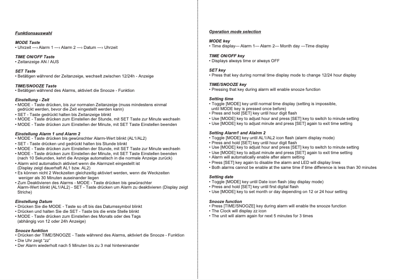 Page 1 de la notice Manuel utilisateur Techno Line WQ 110