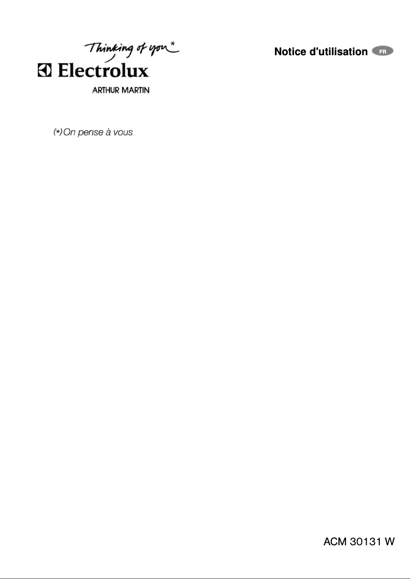 Page 1 de la notice Manuel utilisateur Arthur Martin-Electrolux ACM 30131 W