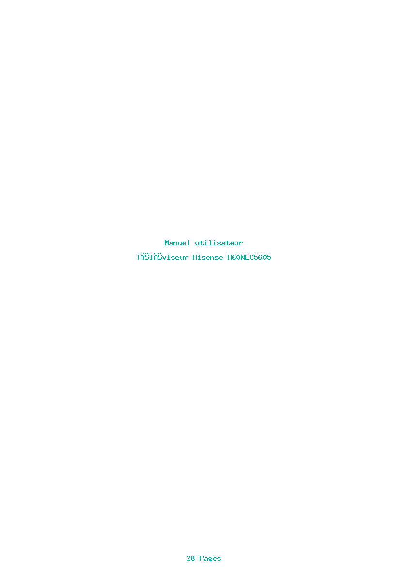 Page 1 de la notice Manuel utilisateur Hisense H60NEC5605