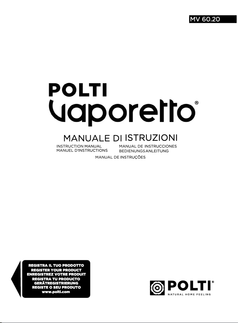 Page 1 of the manual User Manual Polti Vaporetto MV 60.20