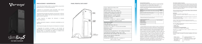 Page 1 de la notice Manuel utilisateur Vorago SlimBay 5