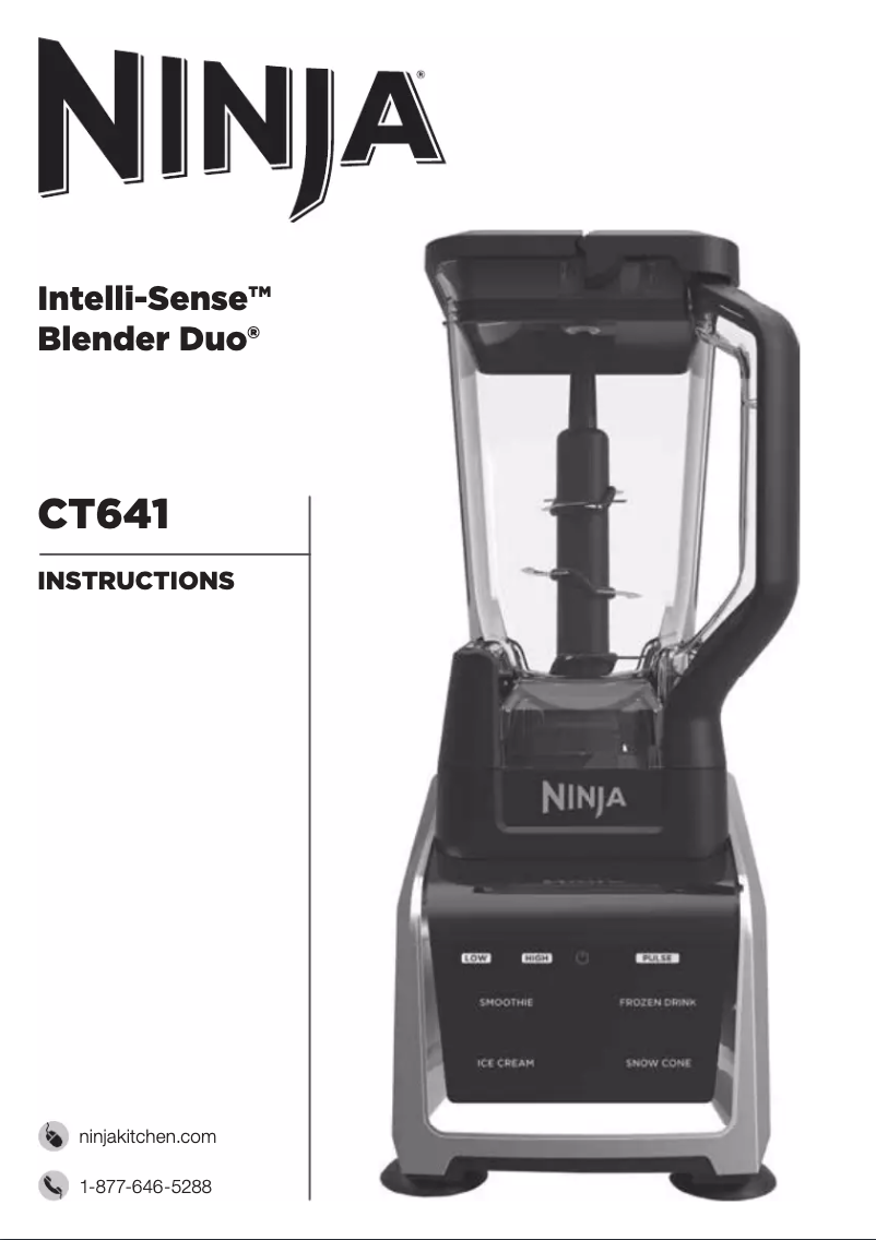 Page 1 de la notice Manuel utilisateur Ninja Intelli-Sense CT641