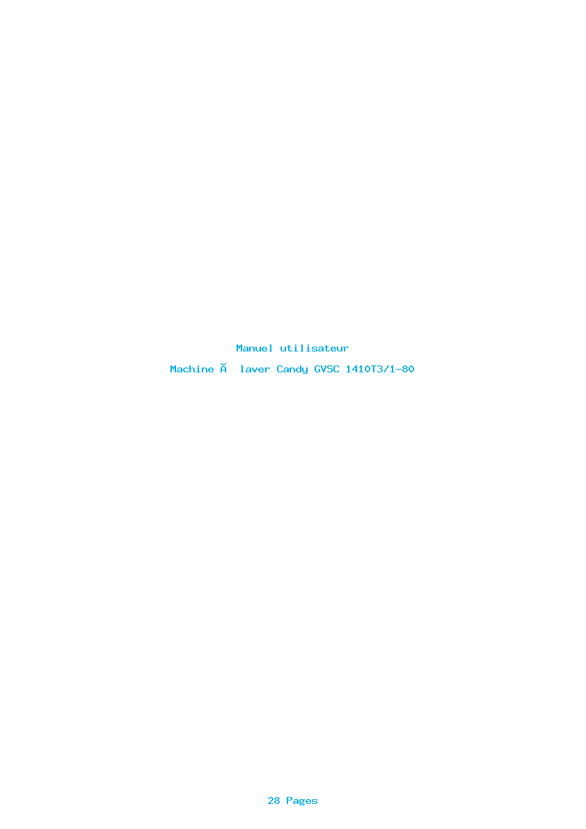Page 1 de la notice Manuel utilisateur Candy GVSC 1410T3/1-80