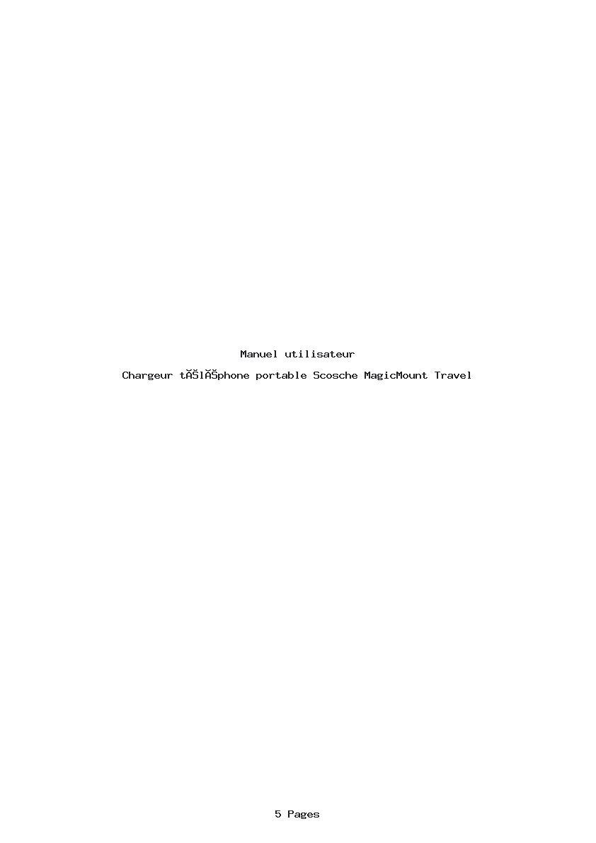 Page 1 de la notice Manuel utilisateur Scosche MagicMount Travel