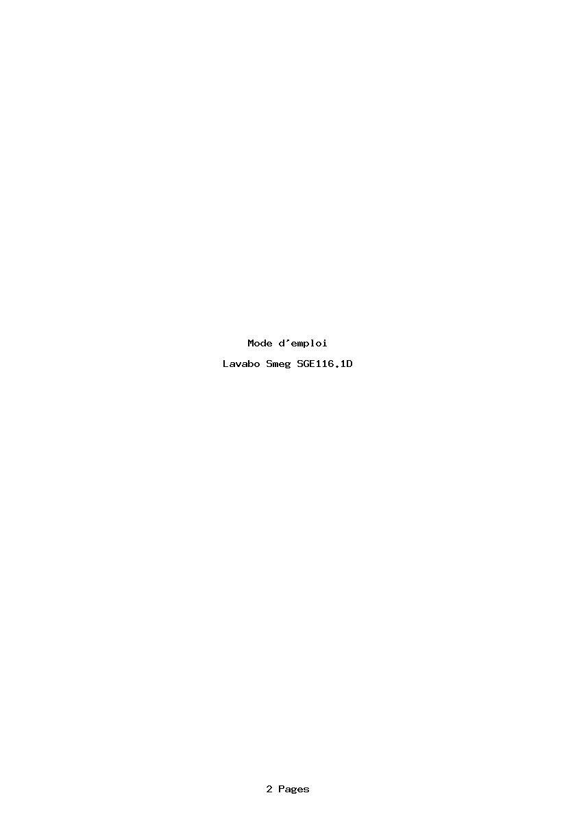 Page 1 de la notice Mode d'emploi Smeg SGE116.1D