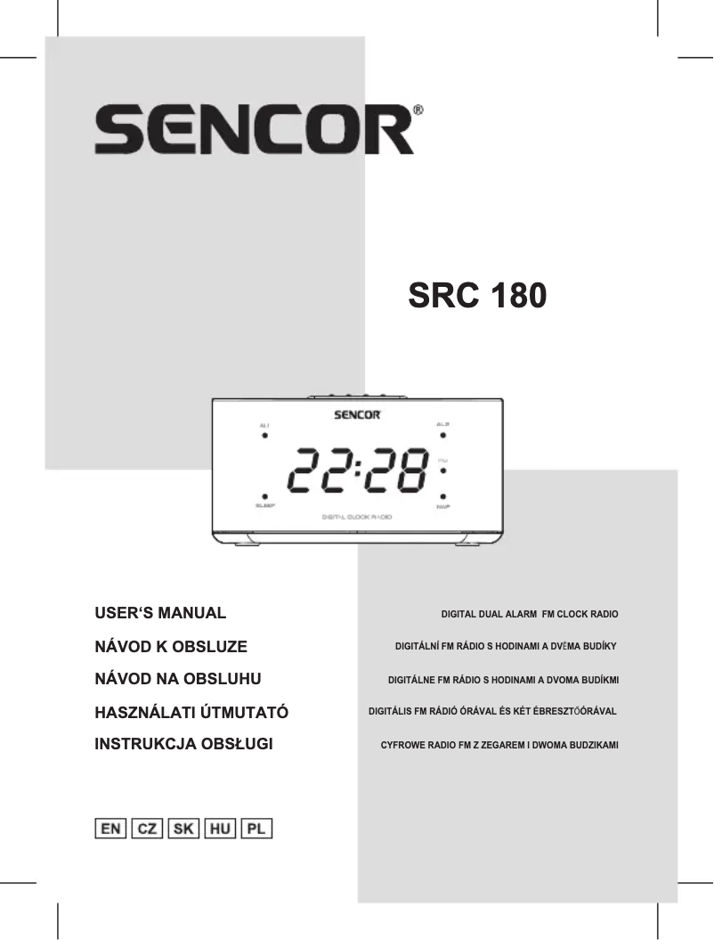 Page 1 de la notice Manuel utilisateur Sencor SRC 180 GN