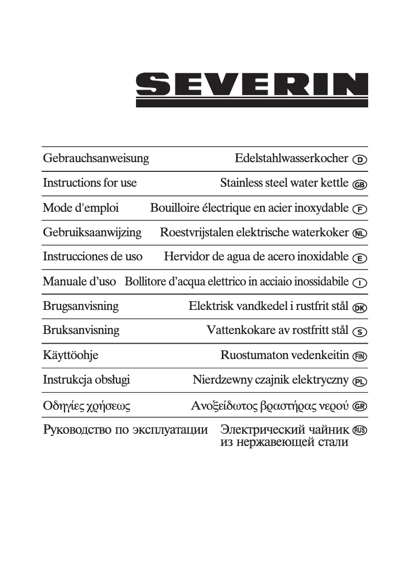 Page 1 de la notice Manuel utilisateur Severin WK 3322