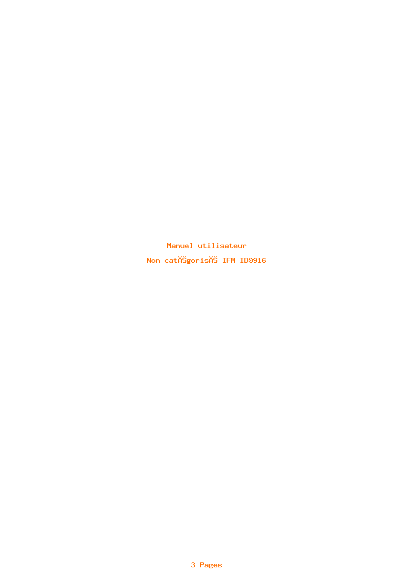 Page 1 de la notice Manuel utilisateur IFM ID9916