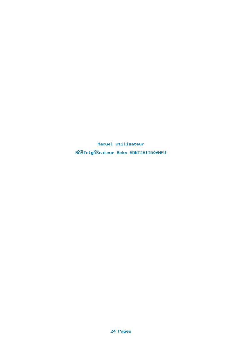 Page 1 de la notice Manuel utilisateur Beko RDNT251I50VHFU